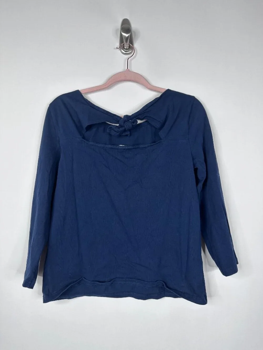 2/$30 J. Crew Long-Sleeve Tie-Back T-Shirt in Mariner Cloth Navy Medium #A1952